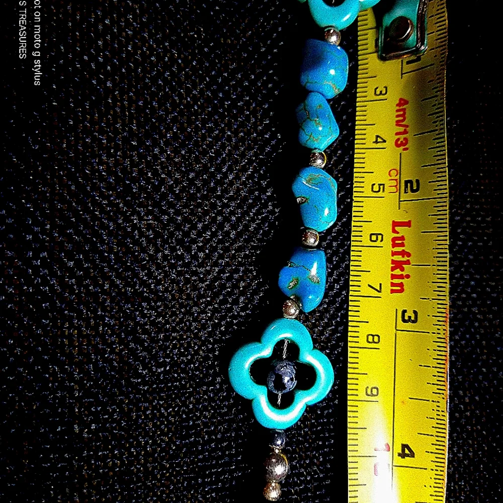 MEN'S- 9.99 BEADING/ DARK BLUE MOJAVE' TURQUOISE/SNOW FLAKE OBSIDIAN/TURKISH TU…